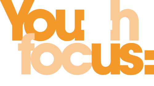 Youthfocus logo reversed out of purple png high quality