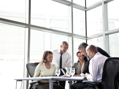 Business people in a meeting at a conference table